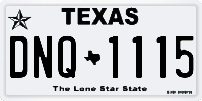 TX license plate DNQ1115