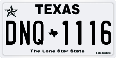 TX license plate DNQ1116