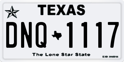 TX license plate DNQ1117