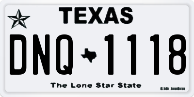 TX license plate DNQ1118