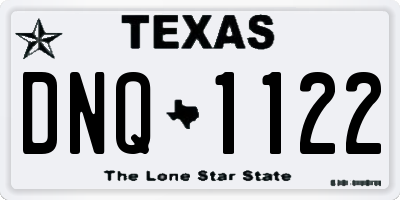 TX license plate DNQ1122