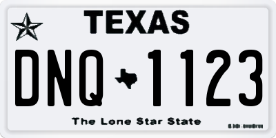 TX license plate DNQ1123