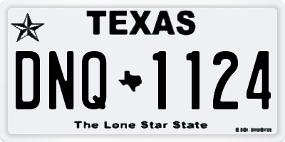 TX license plate DNQ1124