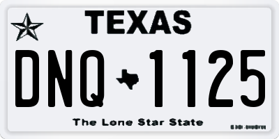 TX license plate DNQ1125