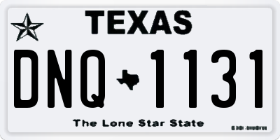 TX license plate DNQ1131
