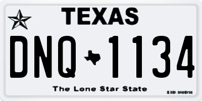 TX license plate DNQ1134