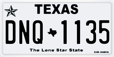 TX license plate DNQ1135