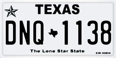 TX license plate DNQ1138