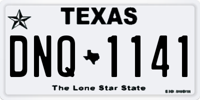 TX license plate DNQ1141