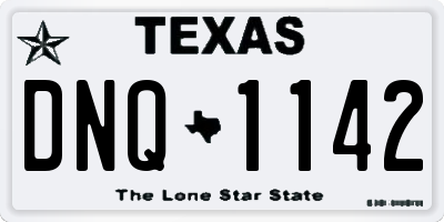 TX license plate DNQ1142