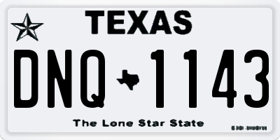 TX license plate DNQ1143