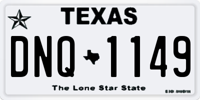 TX license plate DNQ1149