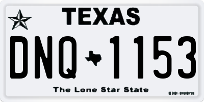 TX license plate DNQ1153