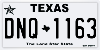 TX license plate DNQ1163