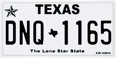 TX license plate DNQ1165