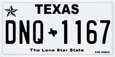TX license plate DNQ1167