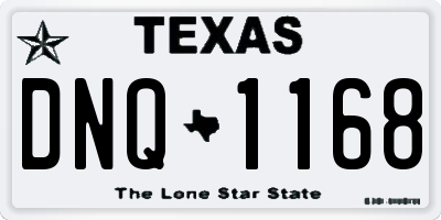 TX license plate DNQ1168