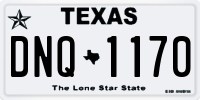 TX license plate DNQ1170