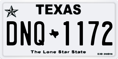 TX license plate DNQ1172
