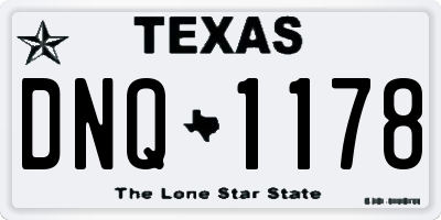 TX license plate DNQ1178