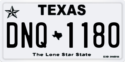 TX license plate DNQ1180