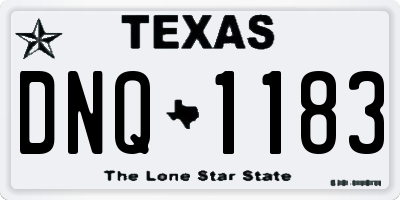 TX license plate DNQ1183
