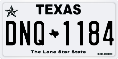 TX license plate DNQ1184