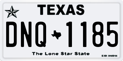 TX license plate DNQ1185