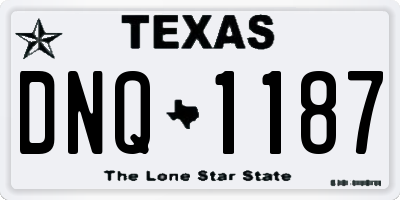 TX license plate DNQ1187