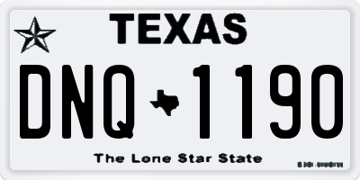 TX license plate DNQ1190
