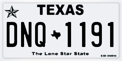 TX license plate DNQ1191