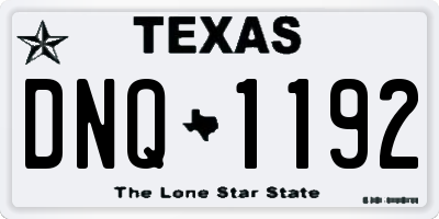 TX license plate DNQ1192