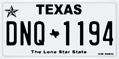 TX license plate DNQ1194