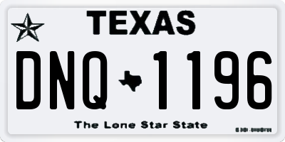 TX license plate DNQ1196
