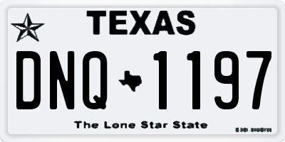 TX license plate DNQ1197