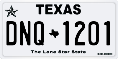 TX license plate DNQ1201