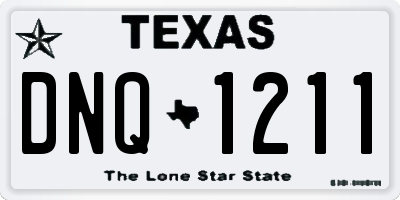 TX license plate DNQ1211