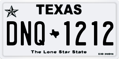 TX license plate DNQ1212