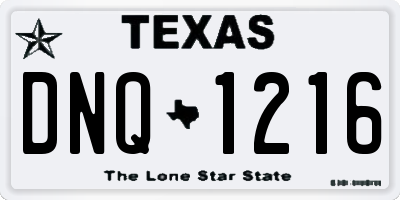 TX license plate DNQ1216