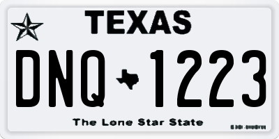 TX license plate DNQ1223
