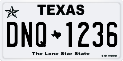 TX license plate DNQ1236