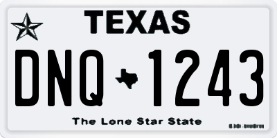 TX license plate DNQ1243