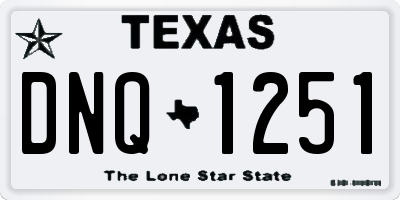 TX license plate DNQ1251