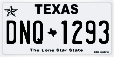 TX license plate DNQ1293