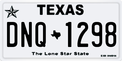 TX license plate DNQ1298