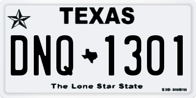 TX license plate DNQ1301