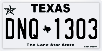 TX license plate DNQ1303