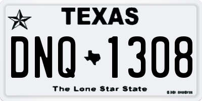 TX license plate DNQ1308