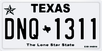 TX license plate DNQ1311