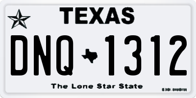 TX license plate DNQ1312